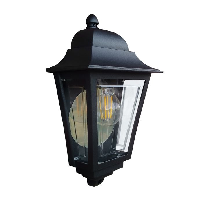 Elstead Lighting Deco Lane 1lt Half Wall Lantern - Black