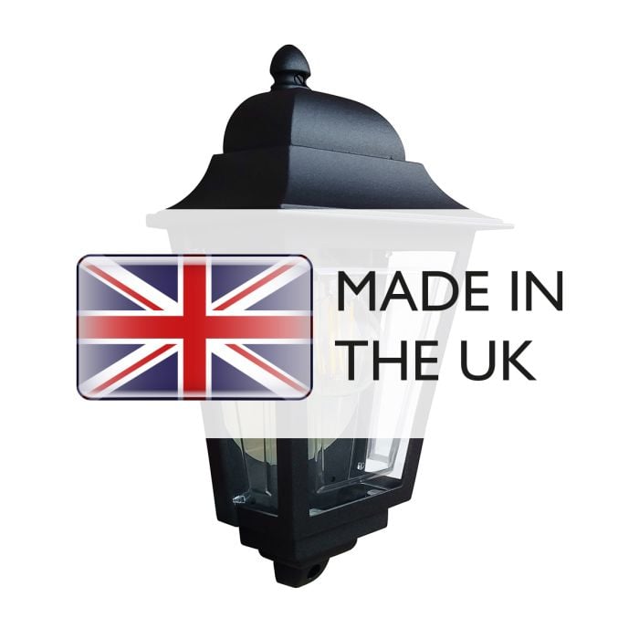 Elstead Lighting Deco Lane 1lt Half Wall Lantern - Black