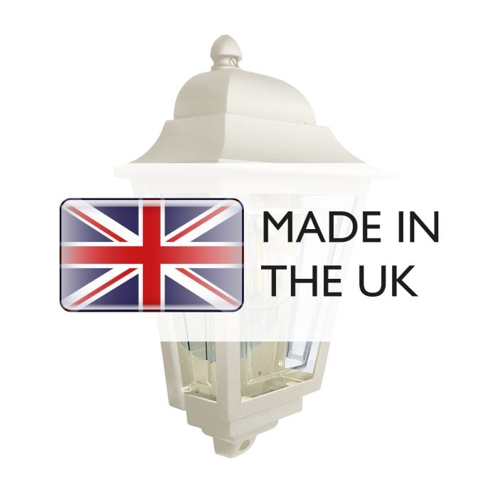 Elstead Lighting Deco Lane 1lt Half Wall Lantern - Cream