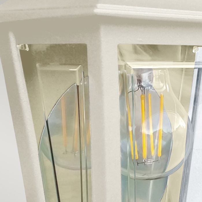 Elstead Lighting Deco Lane 1lt Half Wall Lantern - Cream