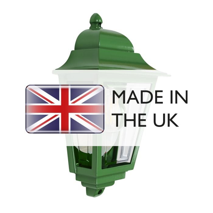 Elstead Lighting Deco Lane 1lt Half Wall Lantern - Green