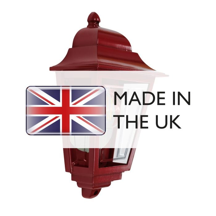 Elstead Lighting Deco Lane 1lt Half Wall Lantern - Red