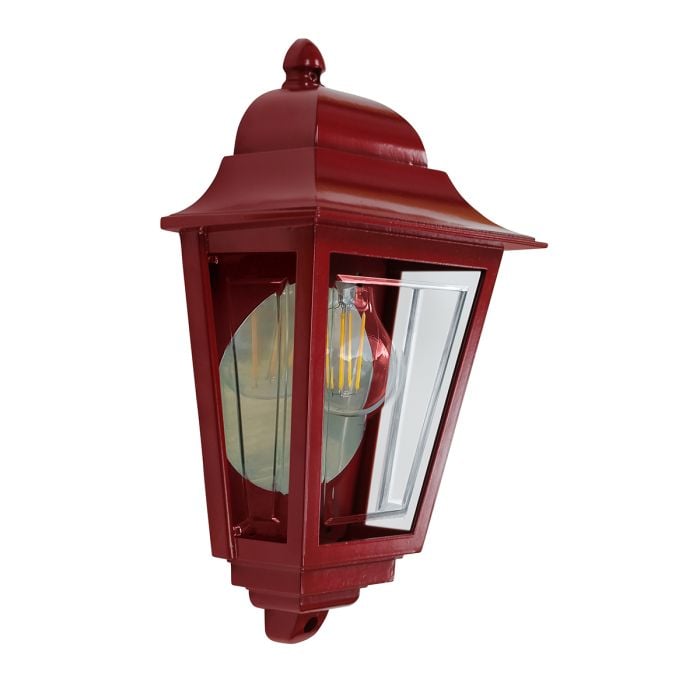 elstead lighting Deco Lane 1lt Half Wall Lantern - Red