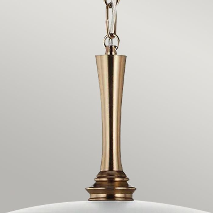 Elstead Lighting Delarosa 1 Lt Ceiling Pendant - White & Champagne Bronze