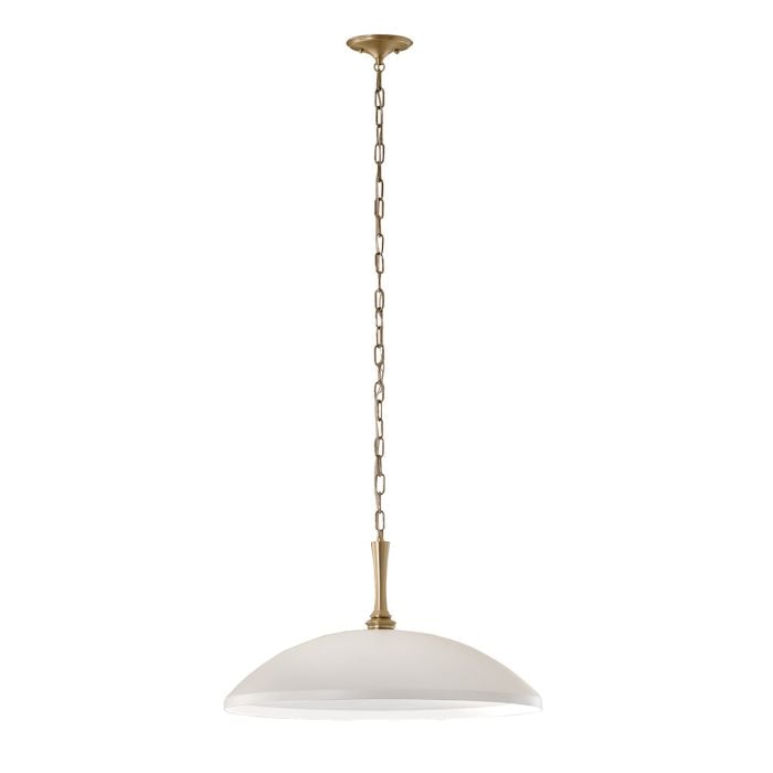 elstead lighting Delarosa 1 lt Ceiling Pendant - White & Champagne Bronze