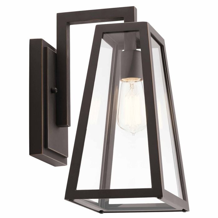 elstead lighting Delison 1 Light Wall Lantern - Medium - Rubbed Bronze