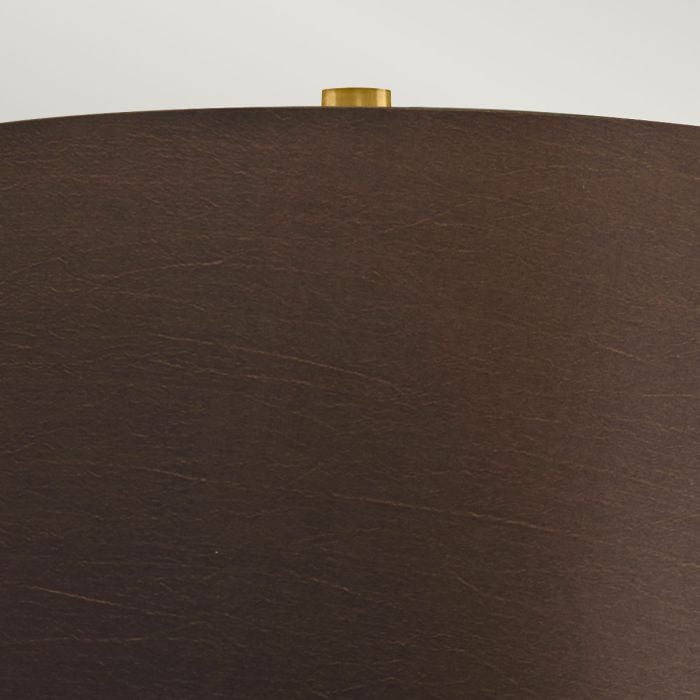 Elstead Lighting Demeter 1 Light Table Lamp - Green And Brown Glaze With Brown Shade