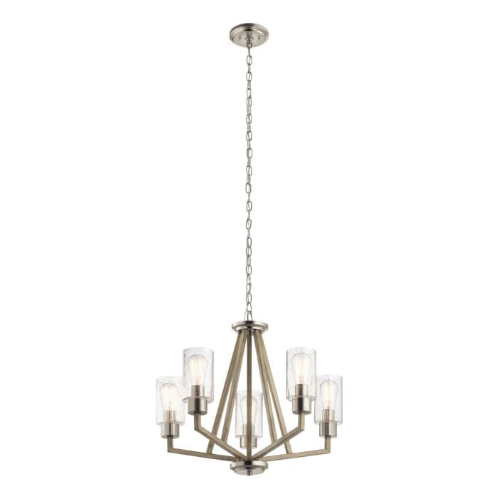 elstead lighting Deryn 5 Light Chandelier - Distressed Antique Grey