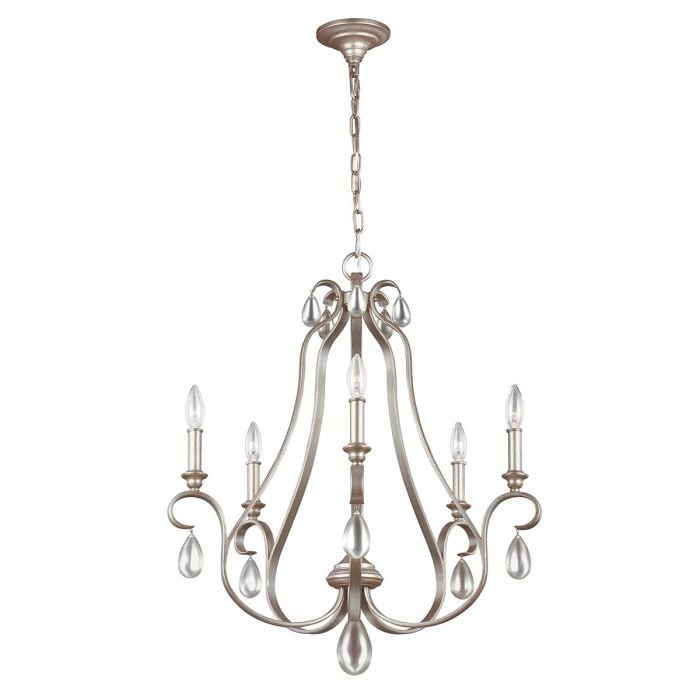 elstead lighting DeWitt 5 Light Chandelier - Sunrise Silver