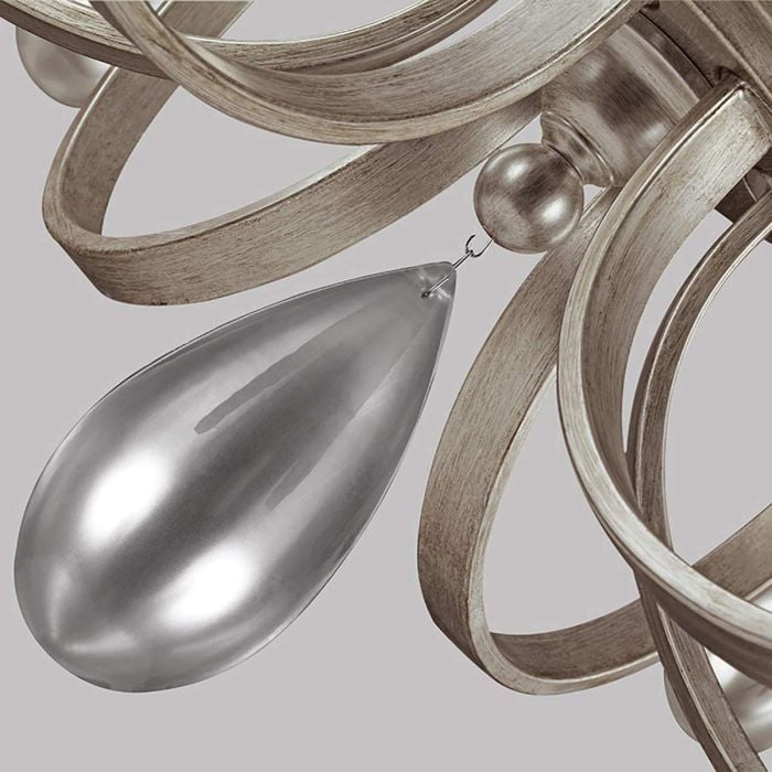 Elstead Lighting DeWitt 9 Light Chandelier - Sunrise Silver