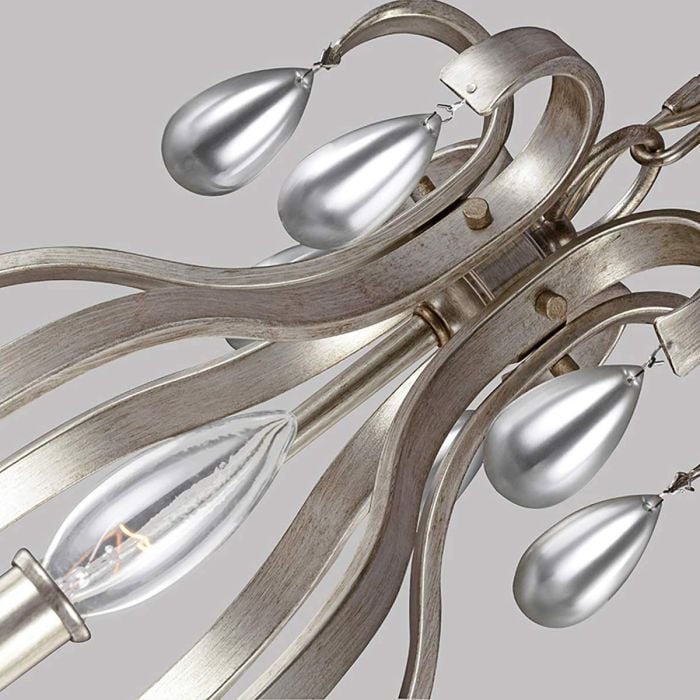 Elstead Lighting DeWitt 9 Light Chandelier - Sunrise Silver