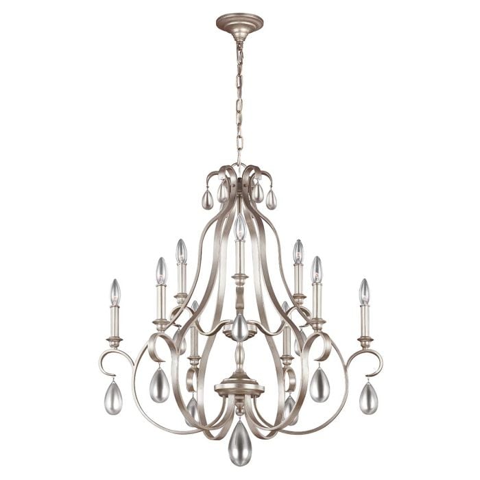 elstead lighting DeWitt 9 Light Chandelier - Sunrise Silver