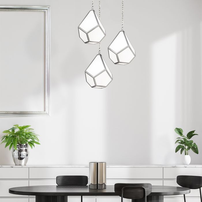 Elstead Lighting Diamond 1 Light Medium Pendant - Polished Nickel