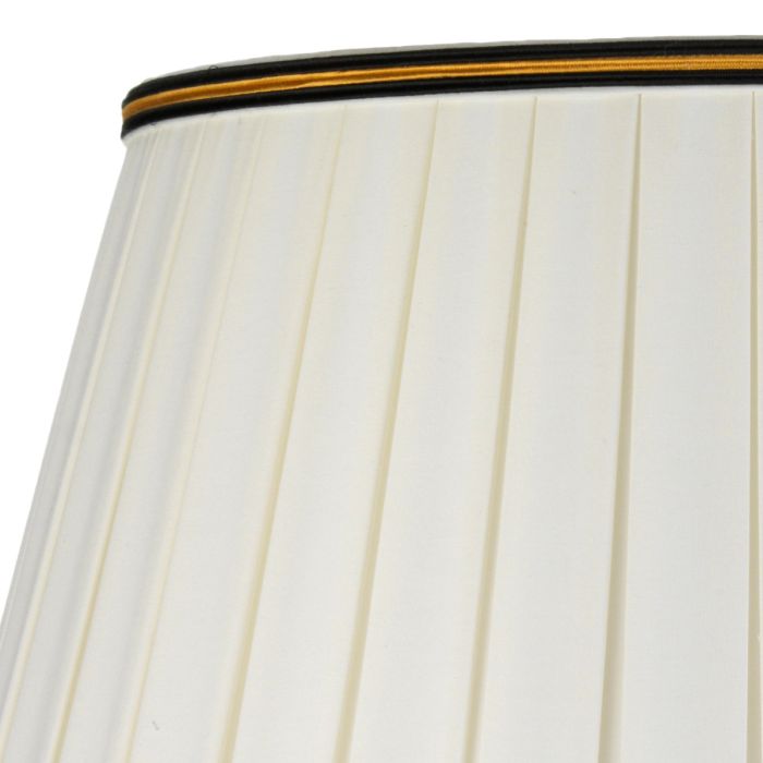 Elstead Lighting Dian 1 Light Table Lamp With Tall Empire Shade - Silver And Gold With Ivory With Black And Gold Trim Shade
