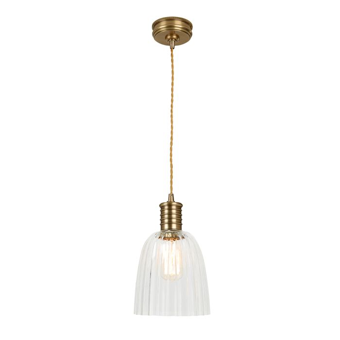elstead lighting Douille 1 Light Pendant - Aged Brass