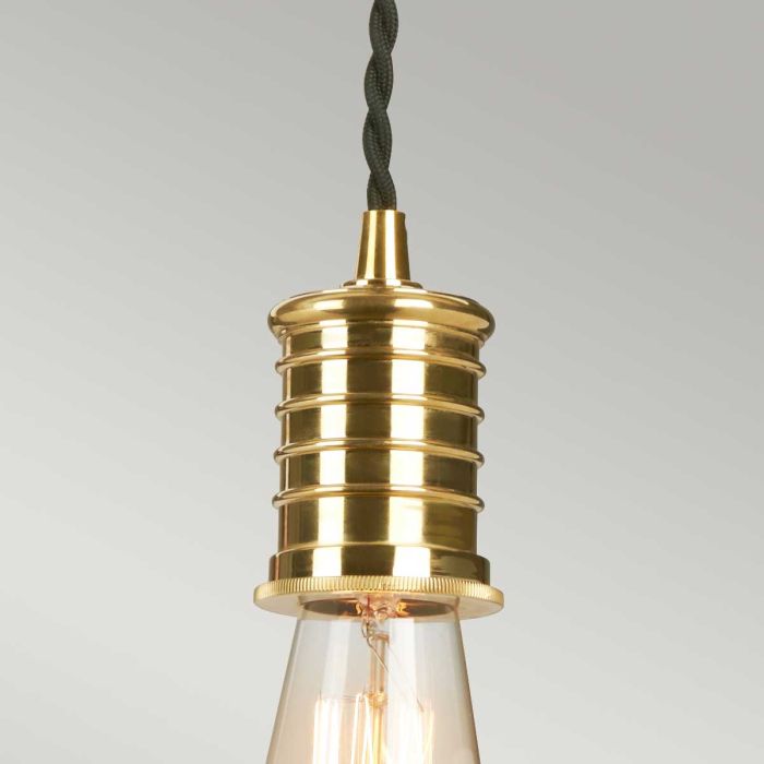 Elstead Lighting Douille 1 Light Pendant - Black/Polished Brass