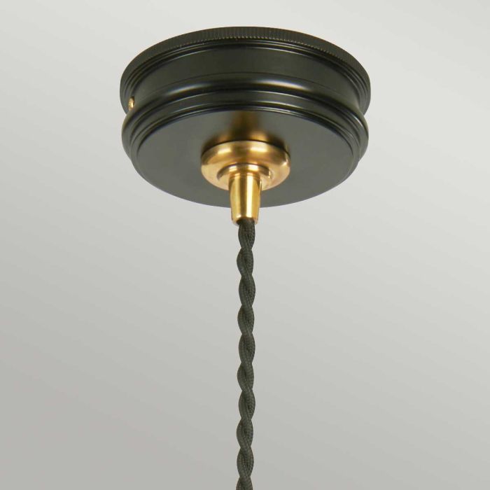 Elstead Lighting Douille 1 Light Pendant - Black/Polished Brass