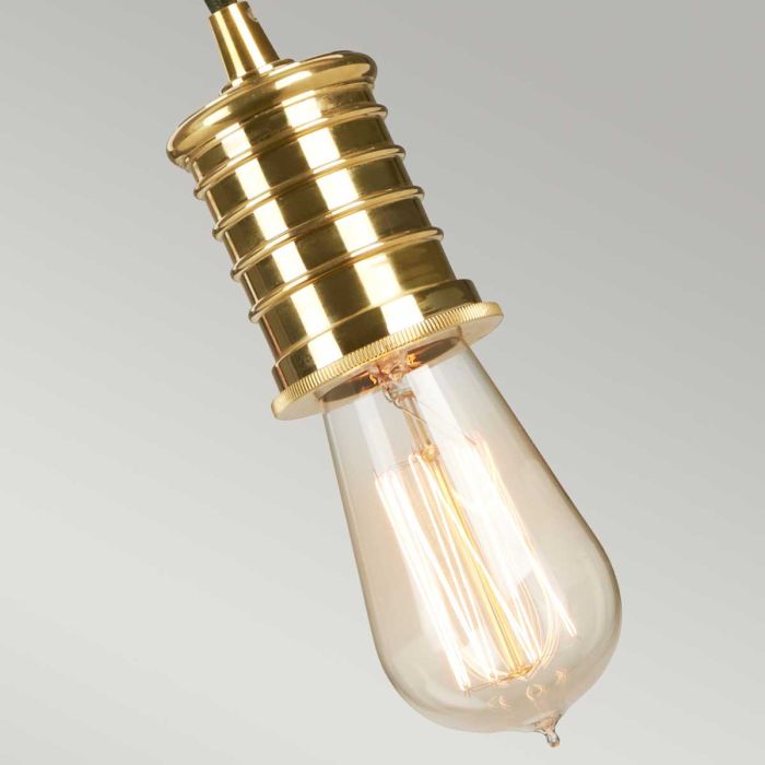 Elstead Lighting Douille 1 Light Pendant - Black/Polished Brass