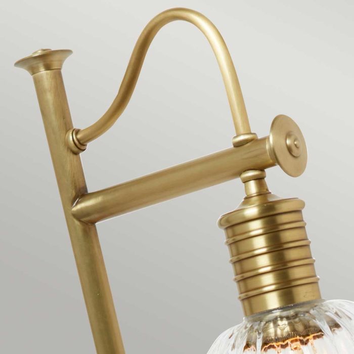 Elstead Lighting Douille 1 Light Table Lamp - Aged Brass With Clear Shade