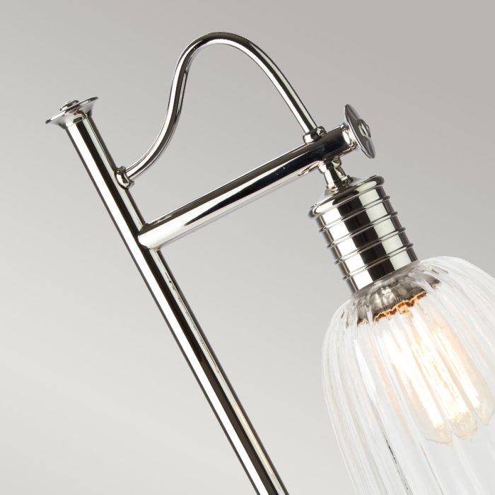 Elstead Lighting Douille 1 Light Table Lamp - Polished Nickel With Clear Shade