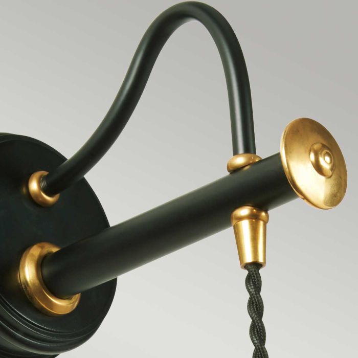 Elstead Lighting Douille 1 Light Wall Light - Black/Polished Brass