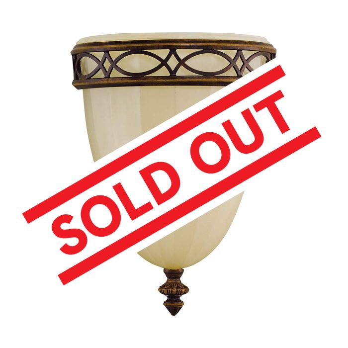 elstead lighting Drawing Room 1 Light Wall Uplighter - Walnut