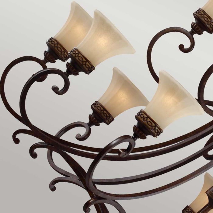 Elstead Lighting Drawing Room 18 Light Chandelier - Walnut