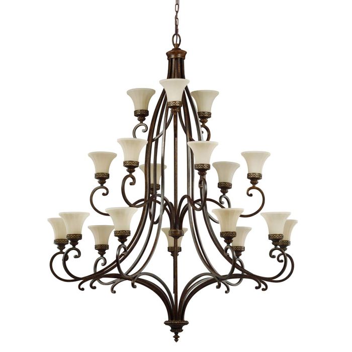 elstead lighting Drawing Room 18 Light Chandelier - Walnut