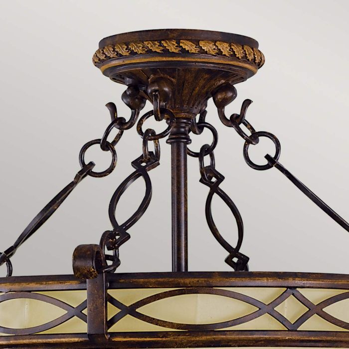 Elstead Lighting Drawing Room 2 Light Flush - Walnut With Traditional Edwardian Style