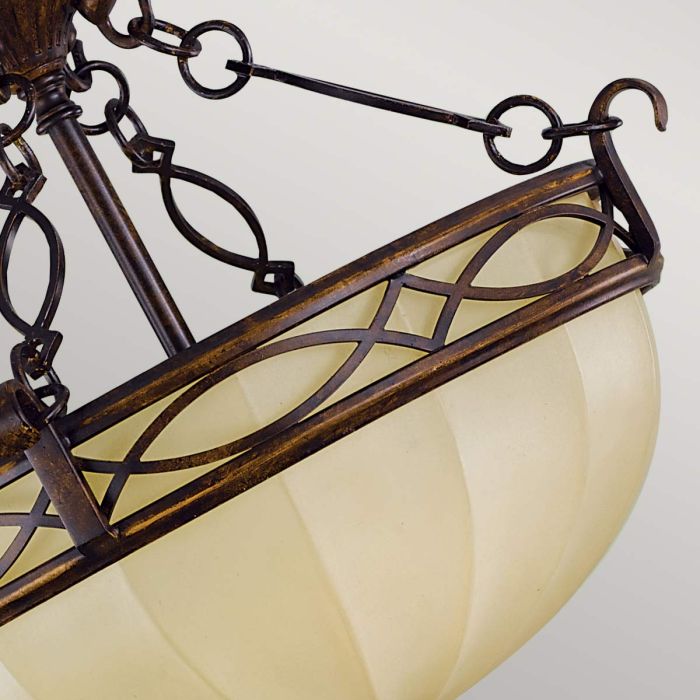 Elstead Lighting Drawing Room 2 Light Flush - Walnut With Traditional Edwardian Style