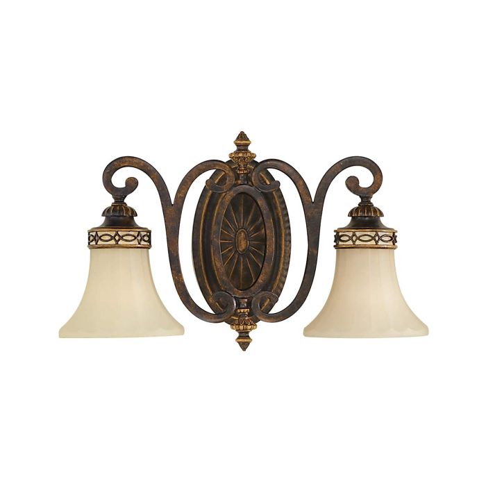 elstead lighting Drawing Room 2 Light Wall Light - Walnut with traditional Edwardian style