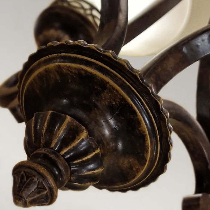 Elstead Lighting Drawing Room 4 Light Chandelier - Walnut