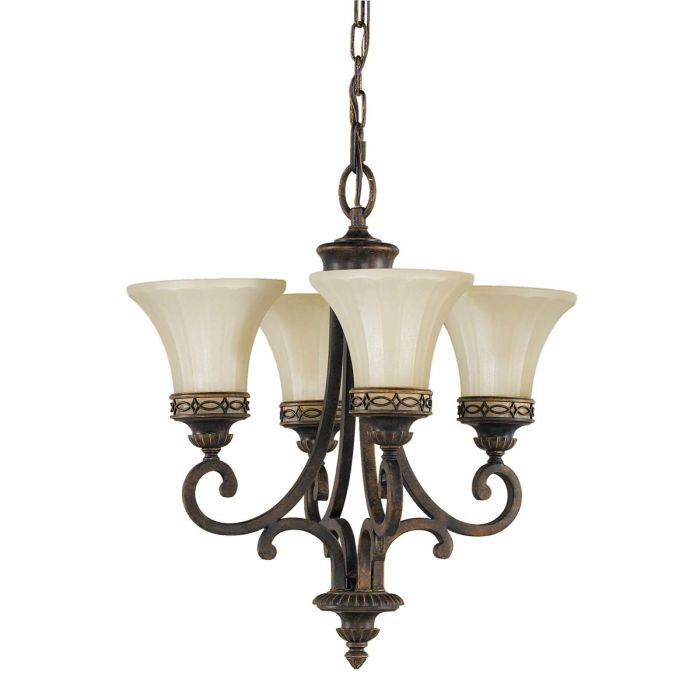 elstead lighting Drawing Room 4 Light Chandelier - Walnut