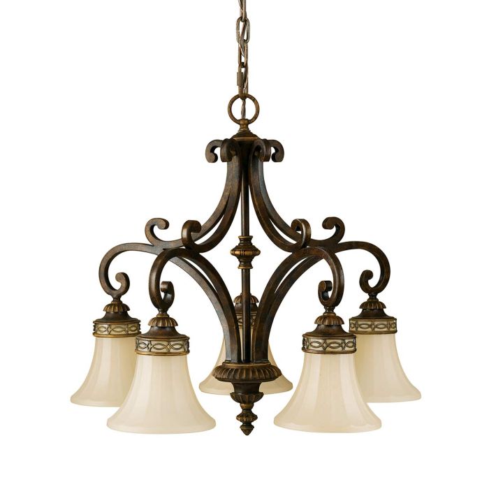 elstead lighting Drawing Room 5 Light Chandelier - Walnut