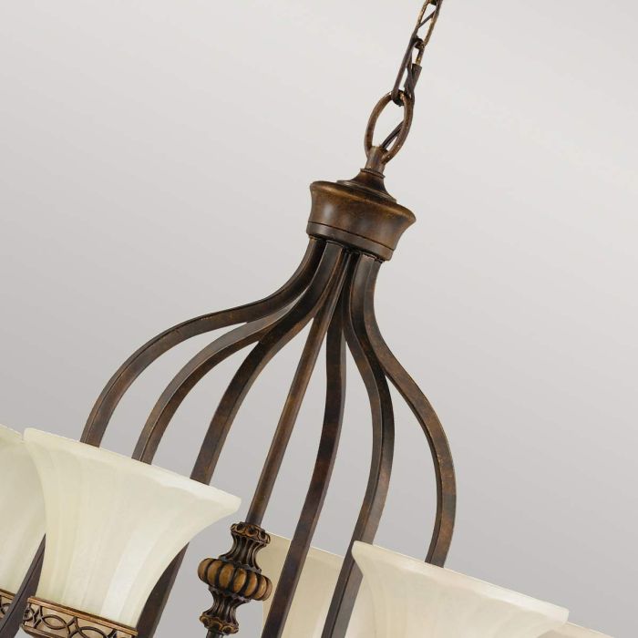 Elstead Lighting Drawing Room 6 Light Chandelier - Walnut