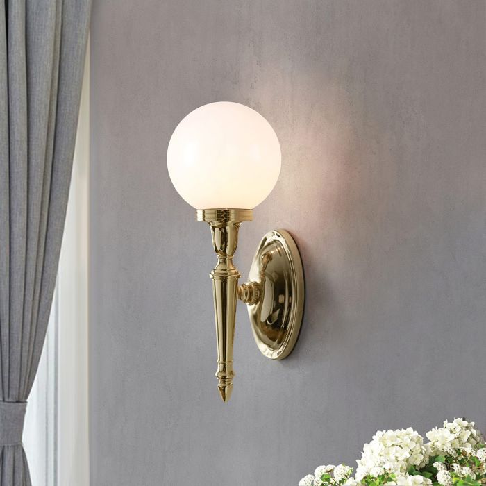 Elstead Lighting Dryden 1 Light Wall Light Bathroom - Polished Brass