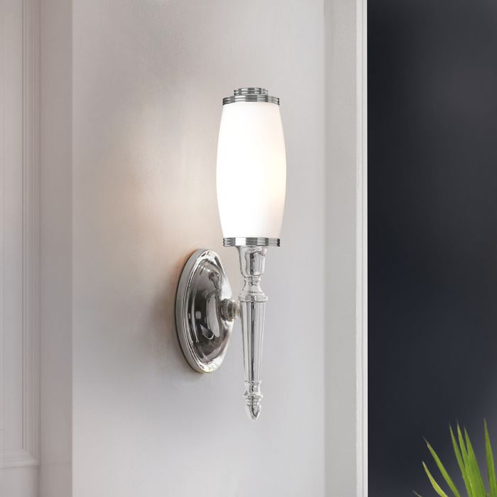 Elstead Lighting Dryden 1 Light Wall Light Bathroom - Polished Chrome