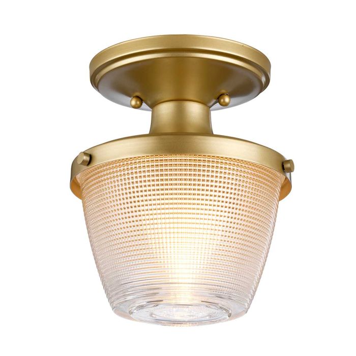 elstead lighting Dublin 1 Light Semi-Flush - Painted Natural Brass