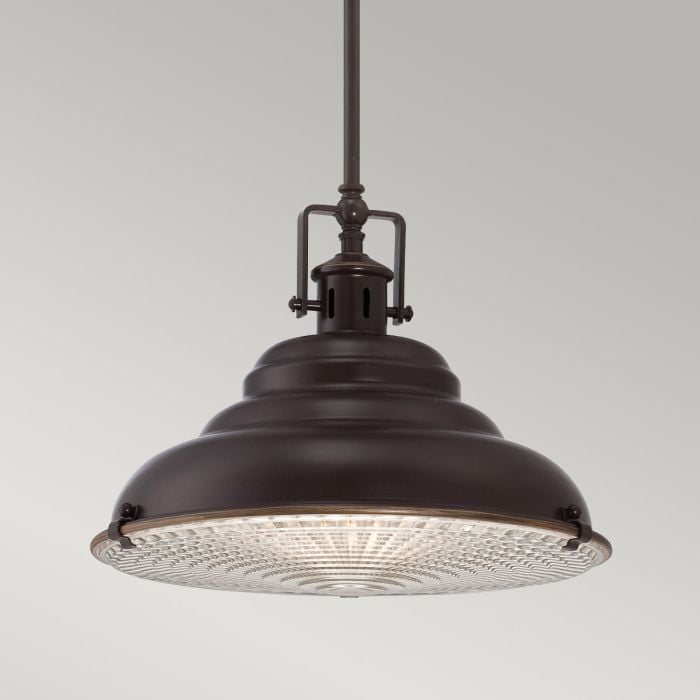 Elstead Lighting East Vale 1 Light Large Pendant - Palladian Bronze