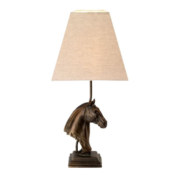 elstead lighting Eclipse 1 Light Table Lamp with Tapered Square Shade - Bronze Patina with Natural Shade