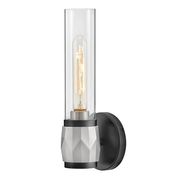 elstead lighting Ellison 1 lt Wall Light. - Black with Brushed Nickel