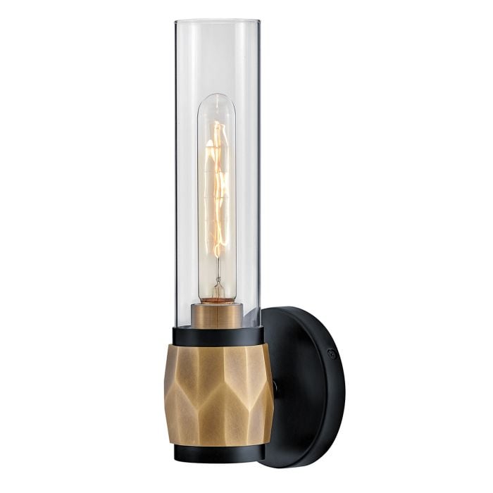 elstead lighting Ellison 1 lt Wall Light. - Black with Heritage Brass