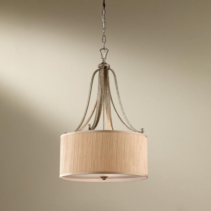 Elstead Lighting Abbey 3 Light Pendant - Silver Sand