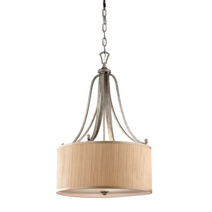 elstead lighting Abbey 3 Light Pendant - Silver Sand