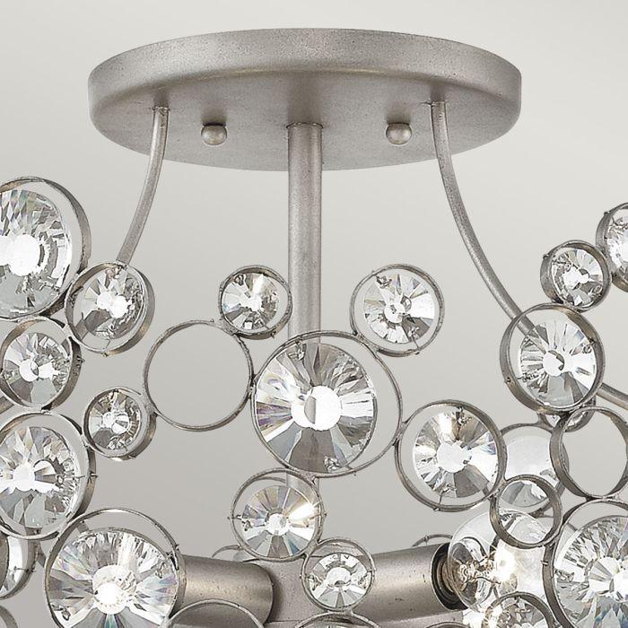 Elstead Lighting Anya Semi Flush - Silver Leaf
