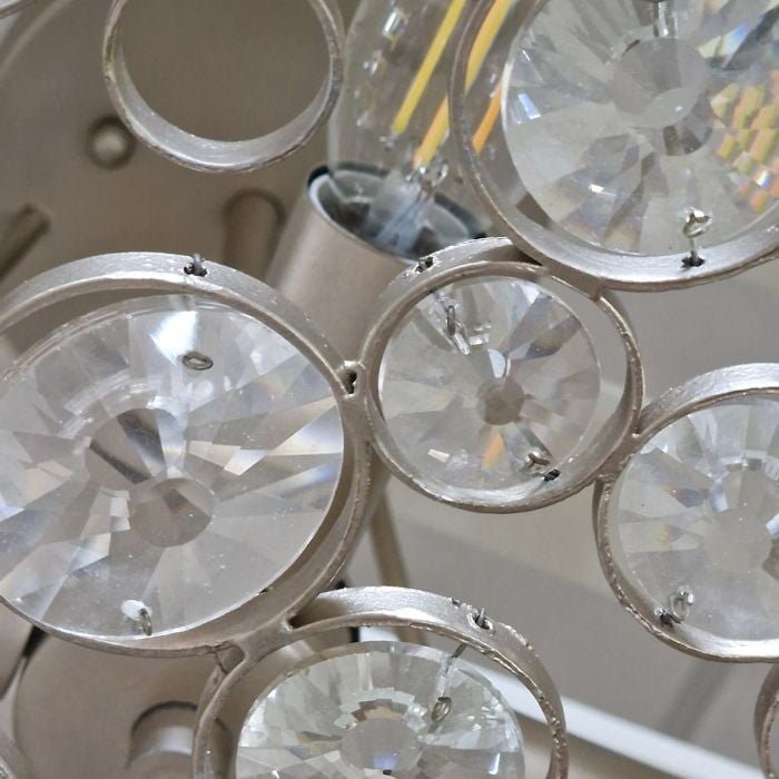 Elstead Lighting Anya Semi Flush - Silver Leaf