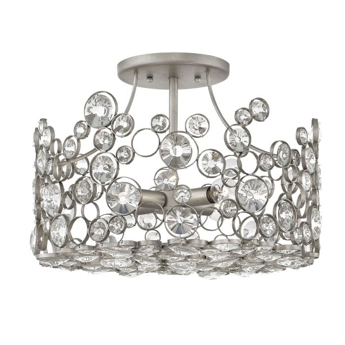 elstead lighting Anya Semi Flush - Silver Leaf