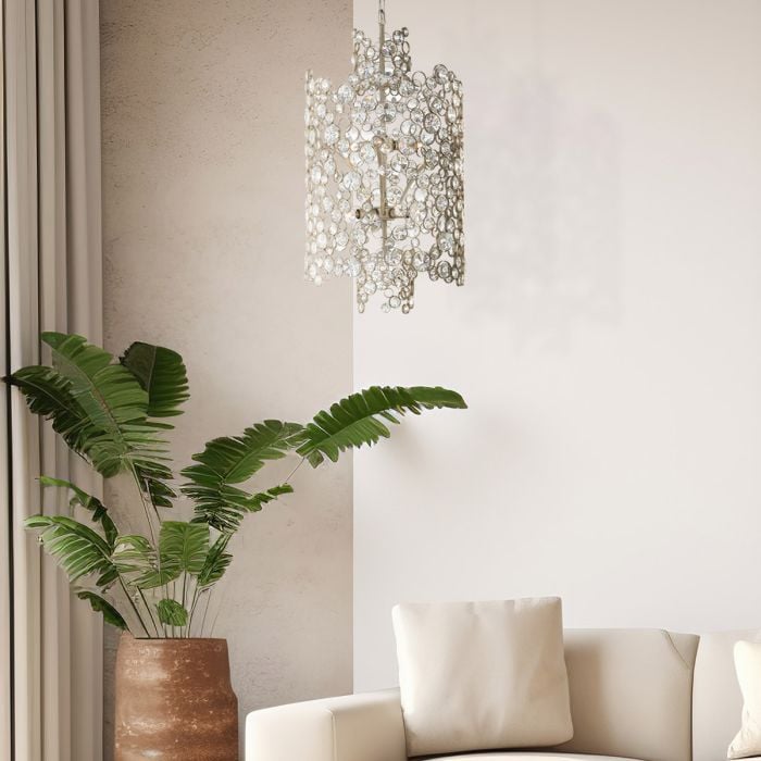 Elstead Lighting Anya Two Tier Pendant - Silver Leaf