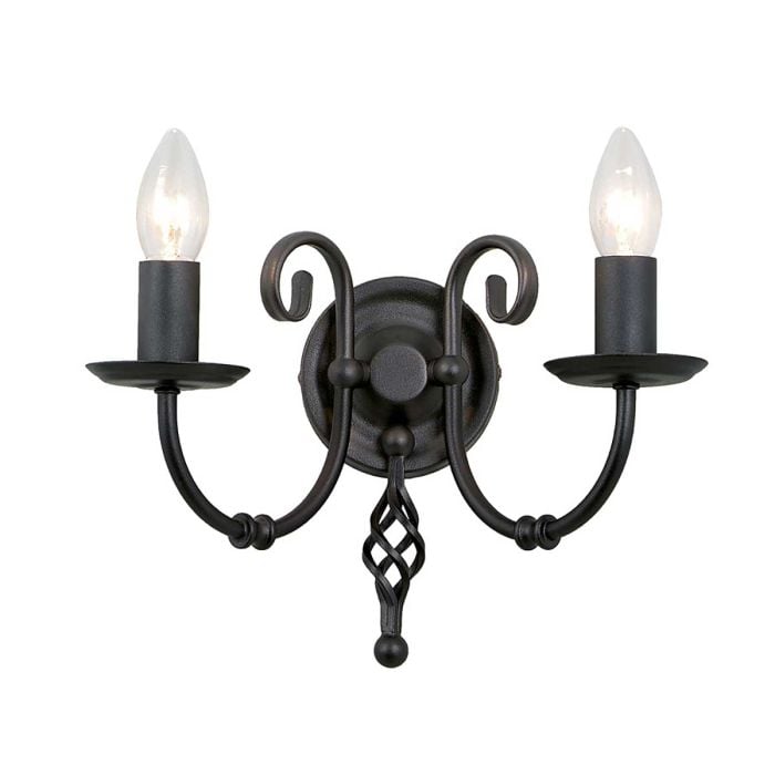 elstead lighting Artisan 2 Light Wall Light - Black