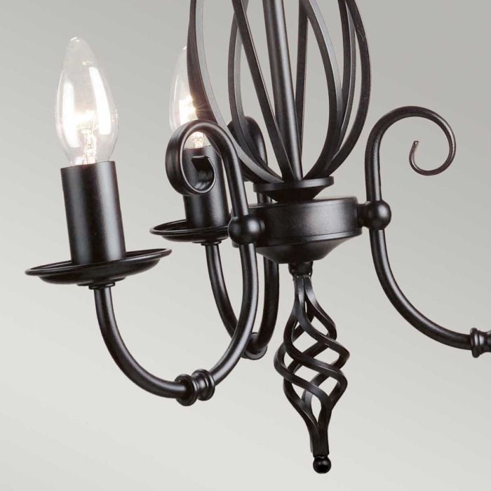 Elstead Lighting Artisan 3 Light Chandelier - Black